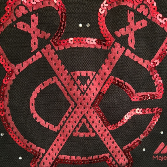 BLACKHAWKS SEQUIN  Black and White  WOMENS Shirt NWOT P - Picture 3 of 7